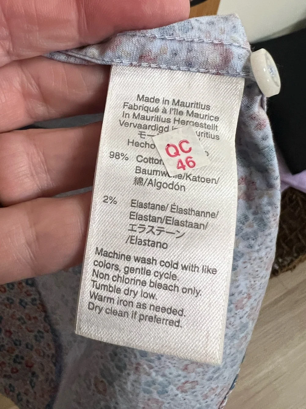 J.Crew Secret Wash Stretch Slim Shirt Ditsy Floral Print Size Large